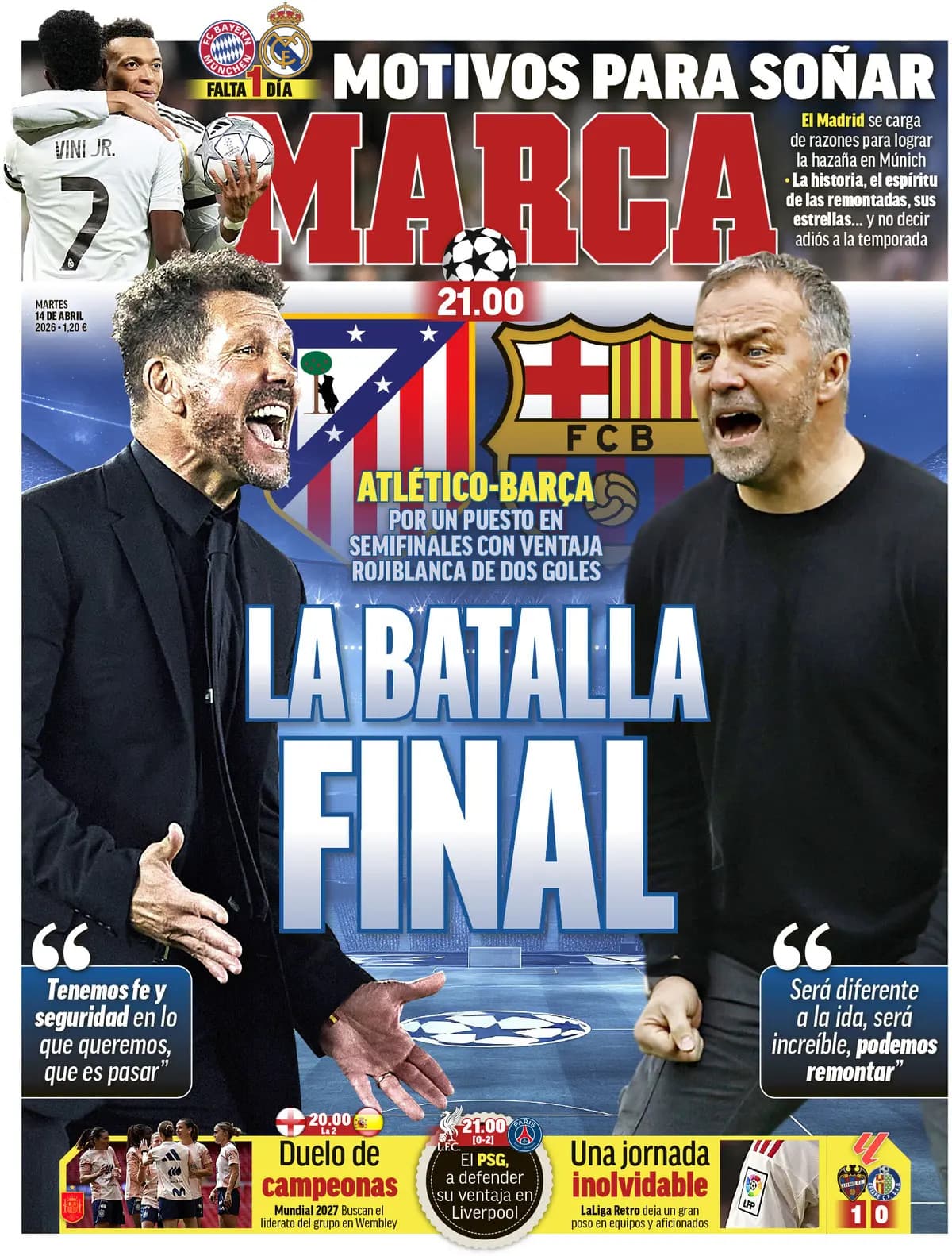 🗞️Today's front pages: dream or feat, it's Champions matchday