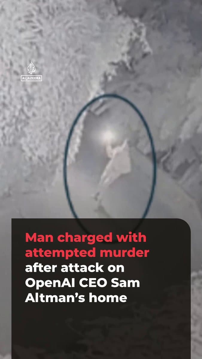 A 20-year-old man has been charged with the attempted murder of OpenAI CEO Sam Altman, after throwing a Molotov cocktail at his San Francisco home. Authorities say Daniel Moreno-Gama believed AI posed a risk to humanity. He could face life in prison if convicted. pic.