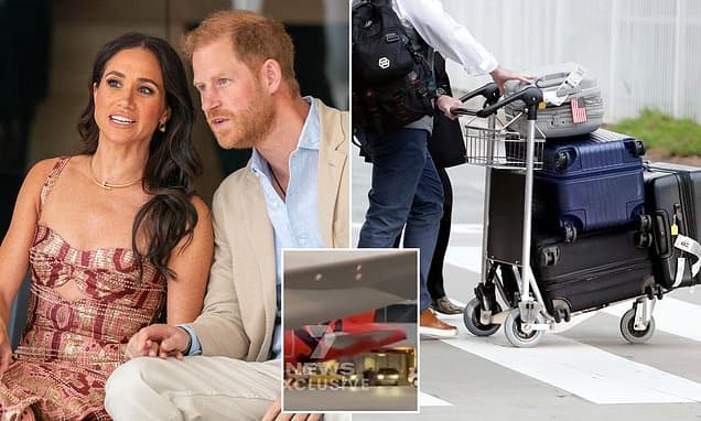 Harry and Meghan Markle's extremely lowkey entrance into Australia as Sussexes throw off royal pomp for 'everyday' commercial flight